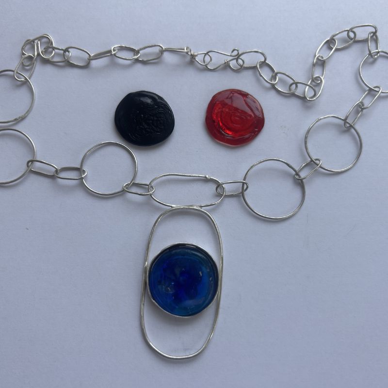 Handmade Fine Silver Golf Ball Marker Necklace