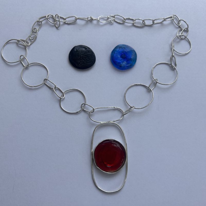 Handmade Fine Silver Golf Ball Marker Necklace