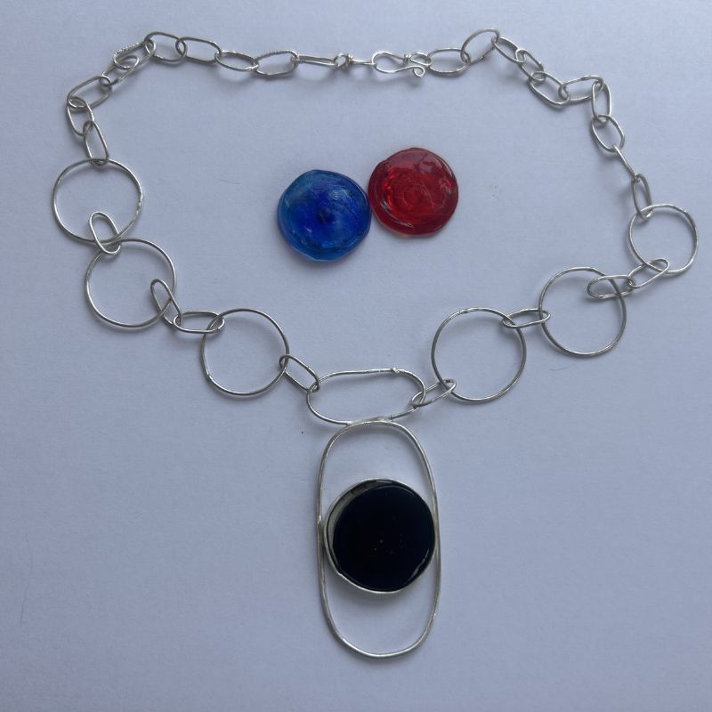 Handmade Fine Silver Golf Ball Marker Necklace