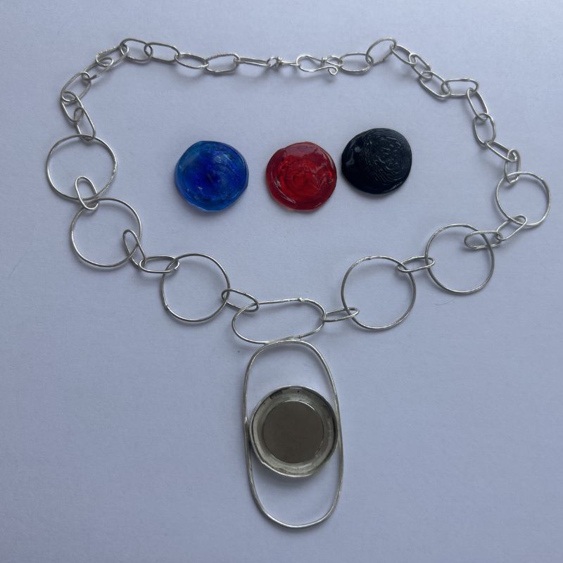 Handmade Fine Silver Golf Ball Marker Necklace