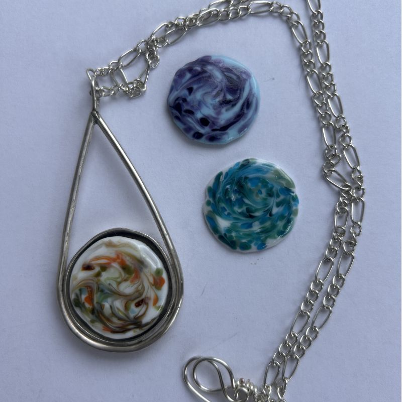 Handmade Teardrop Fine Silver Golf Ball Marker Necklace