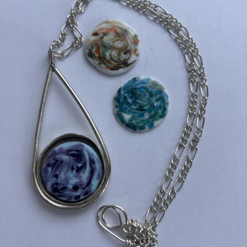 Handmade Teardrop Fine Silver Golf Ball Marker Necklace