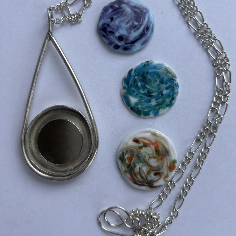 Handmade Teardrop Fine Silver Golf Ball Marker Necklace