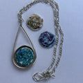 Handmade Teardrop Fine Silver Golf Ball Marker Necklace