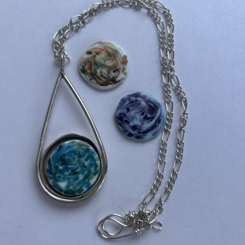 Handmade Teardrop Fine Silver Golf Ball Marker Necklace